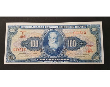 BRAZIL 100 CRUZEIROS 1964 UNC